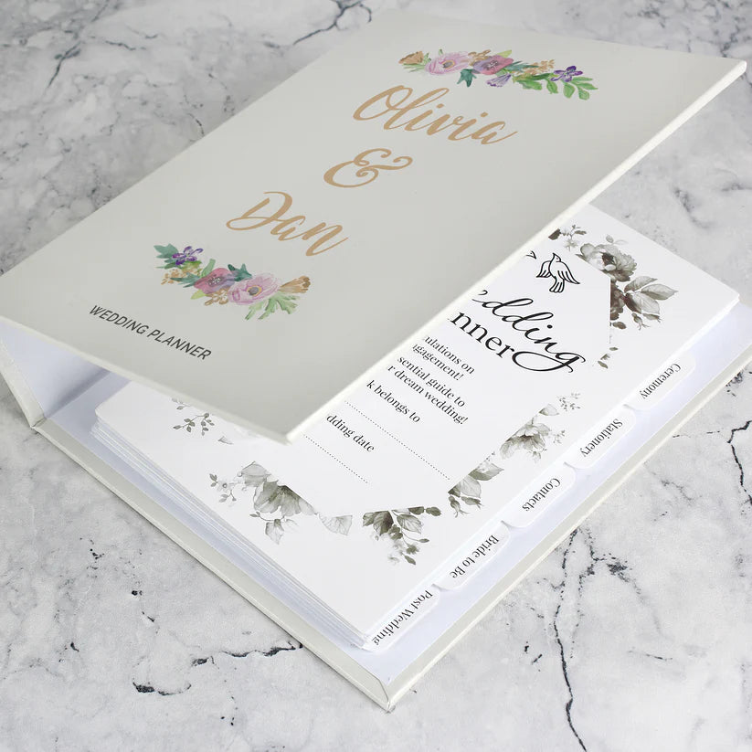 Personalised Floral Watercolour Wedding Planner