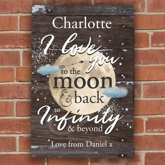 Personalised To the Moon & Infinity... Sign