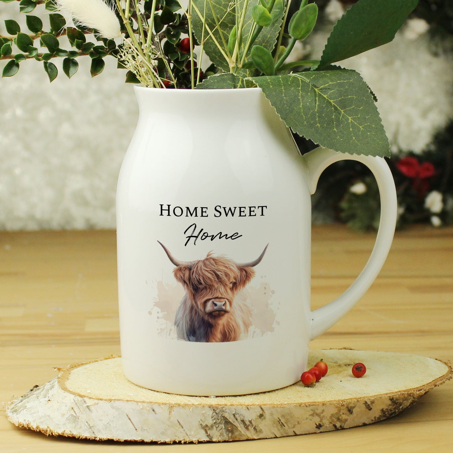 Personalised Highland Cow Flower Jug ...