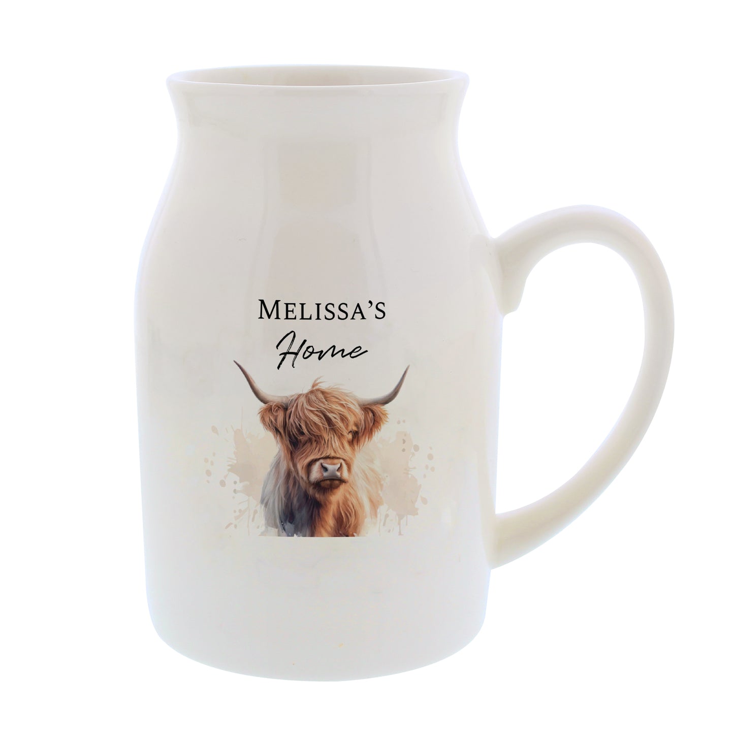 Personalised Highland Cow Flower Jug ...