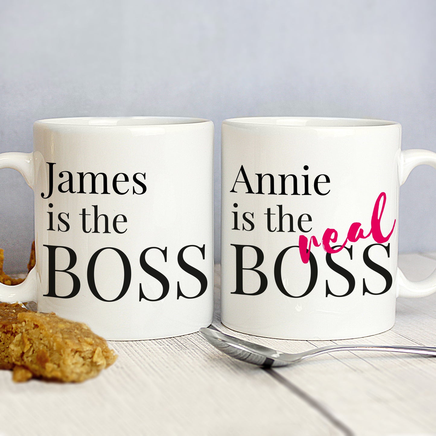 Personalised The Real Boss Mug Set