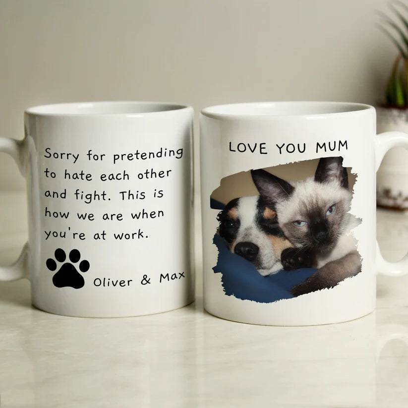 Personalised Free Text Pet Photo Upload Mug