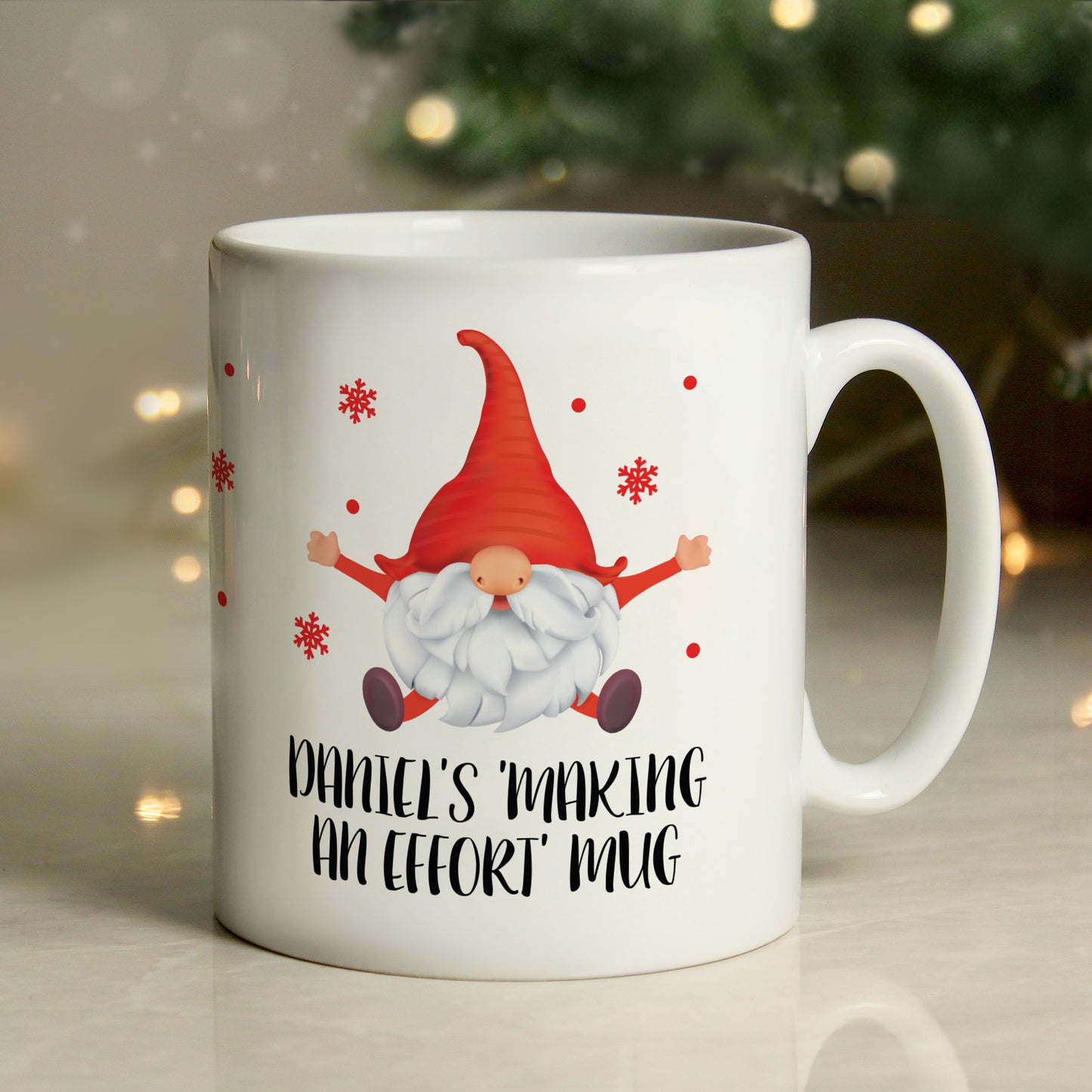 Personalised Red Gonk Christmas Mug