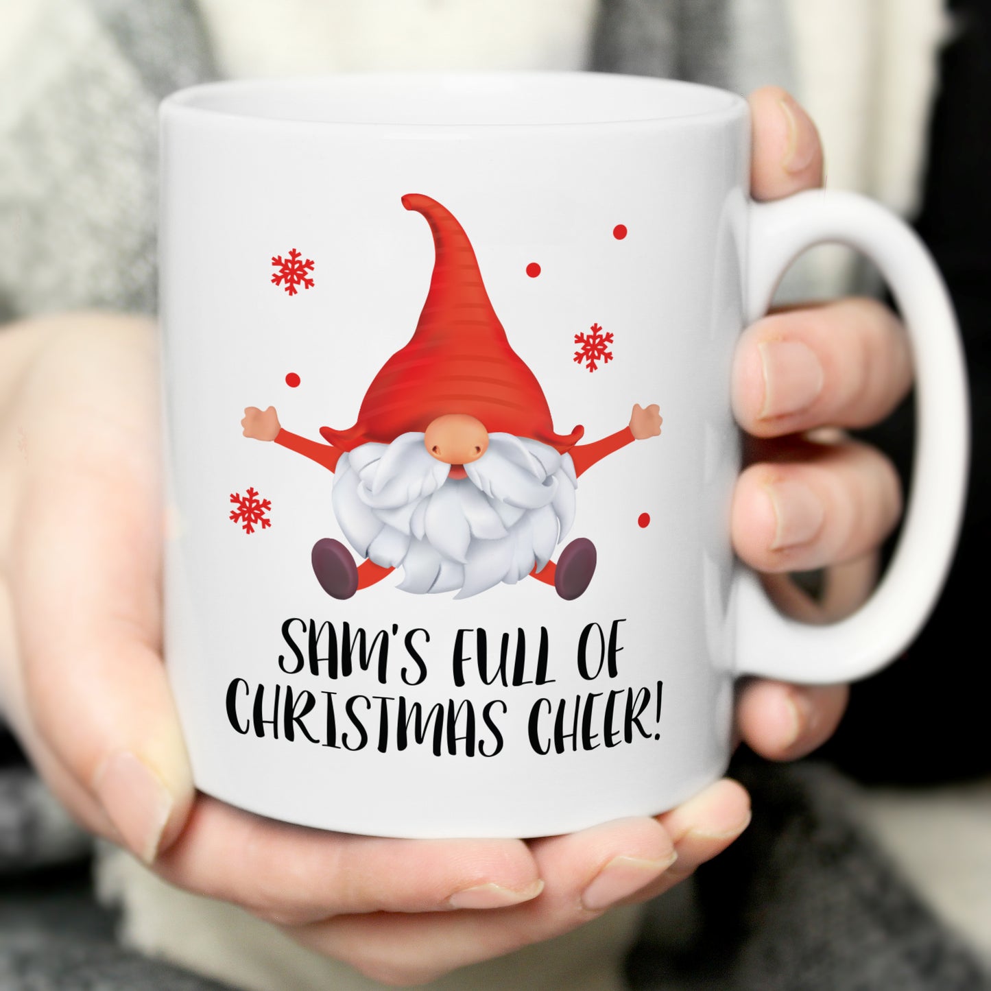 Personalised Red Gonk Christmas Mug