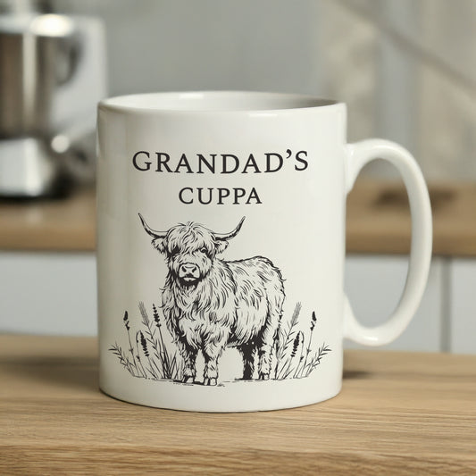 Personalised Black Highland Cow Mug