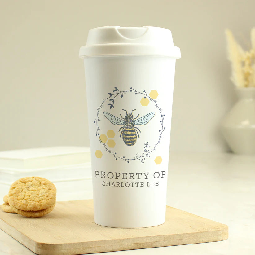 Personalised Bee Insulated Travel Cup