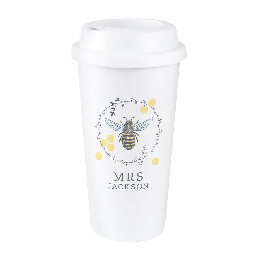 Personalised Bee Insulated Travel Cup