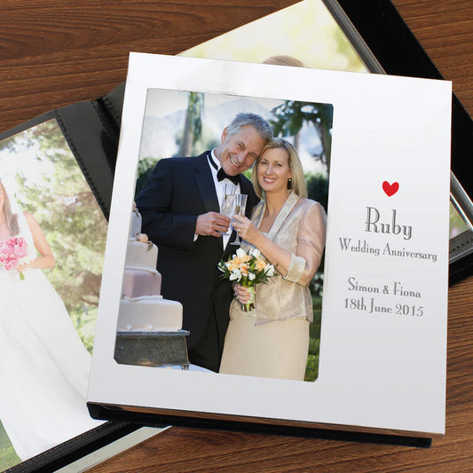 Personalised Decorative Ruby Anniversary 6x4 Photo Frame Album