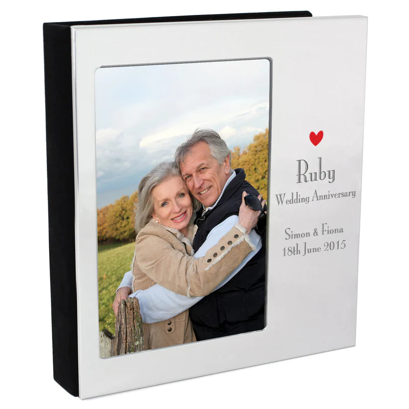 Personalised Decorative Ruby Anniversary 6x4 Photo Frame Album