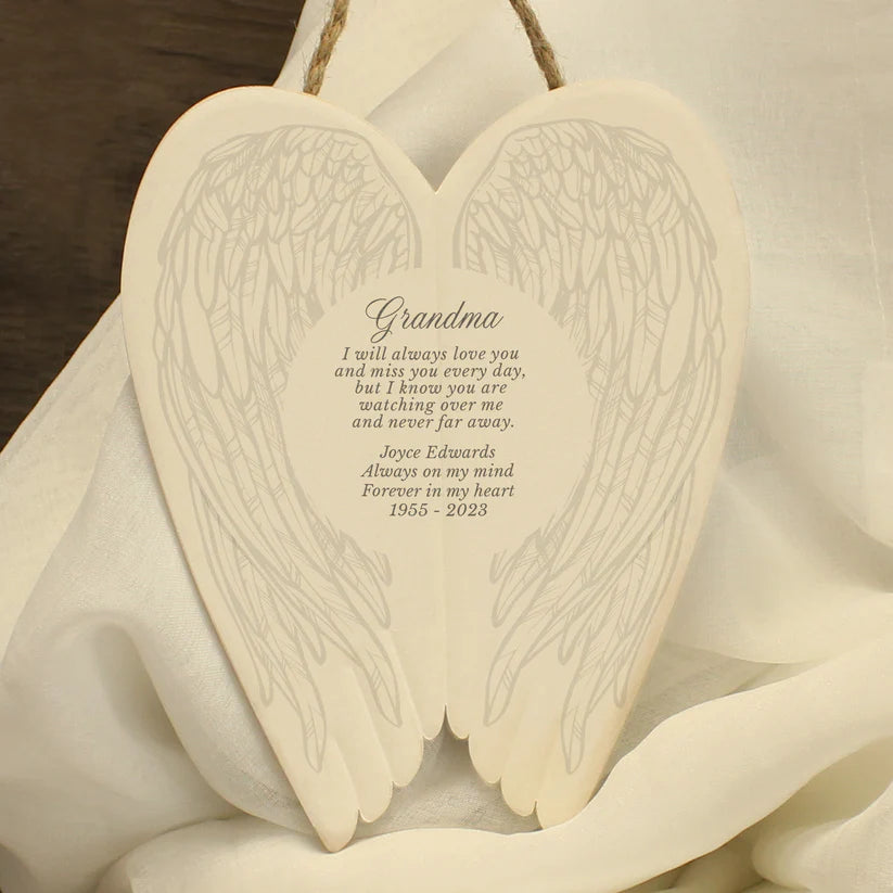 Personalised In Loving Memory Ceramic Wings