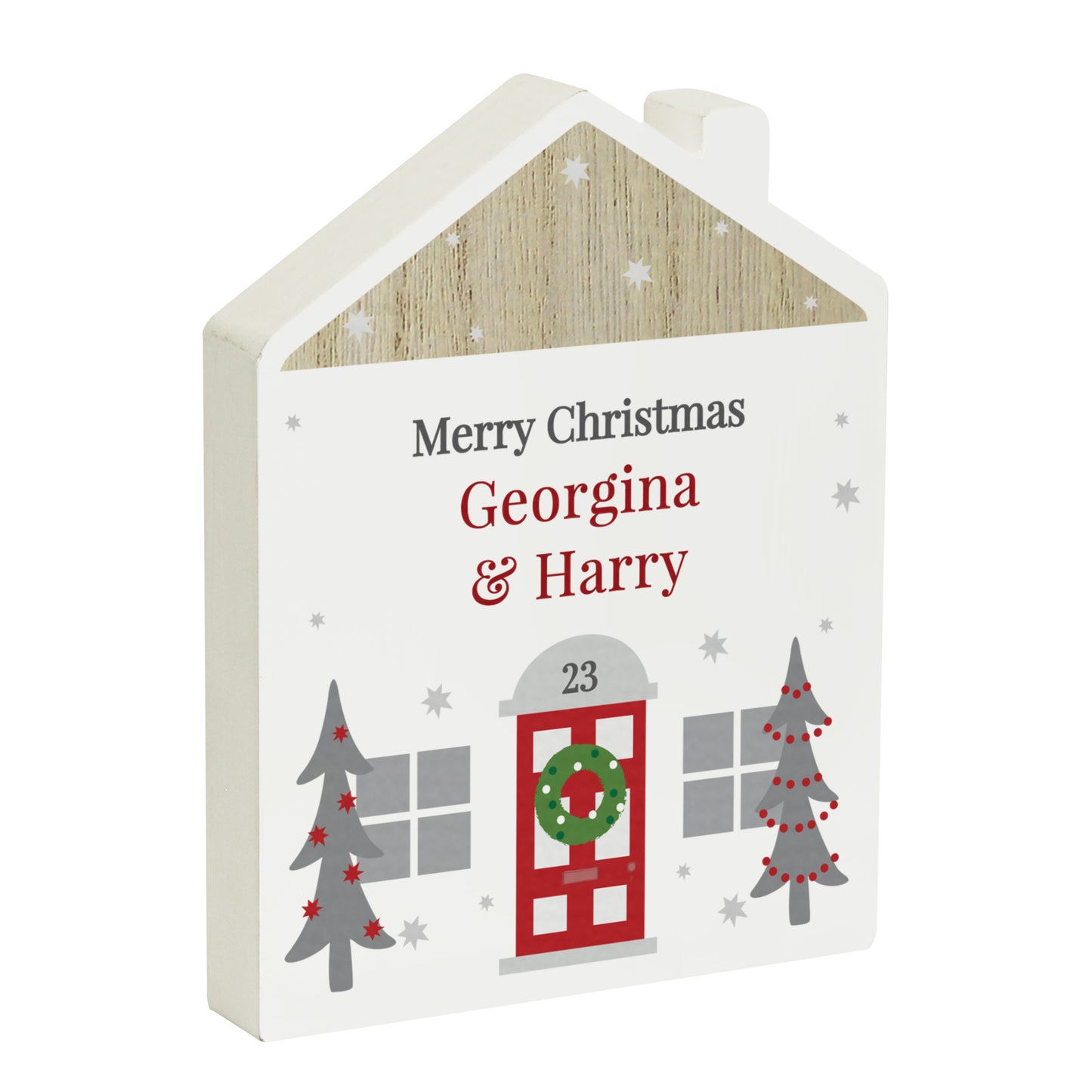 Personalised Christmas Wooden House Ornament