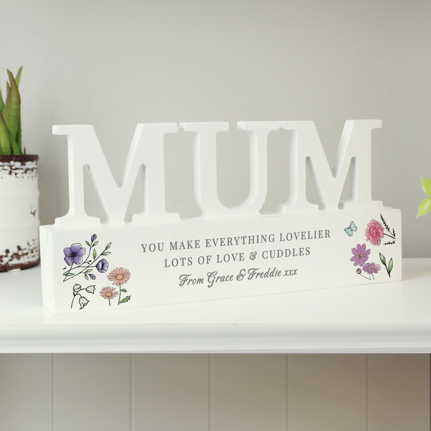 Personalised Wild Flowers Mum Ornament