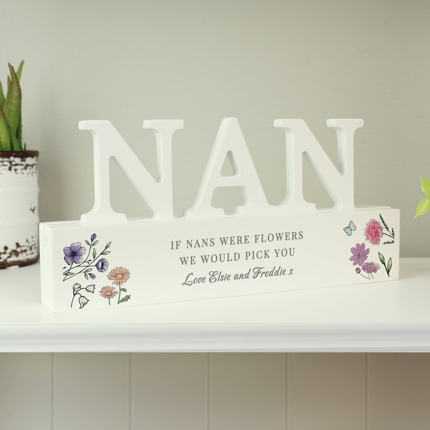 Personalised Wild Flowers Nan Ornament