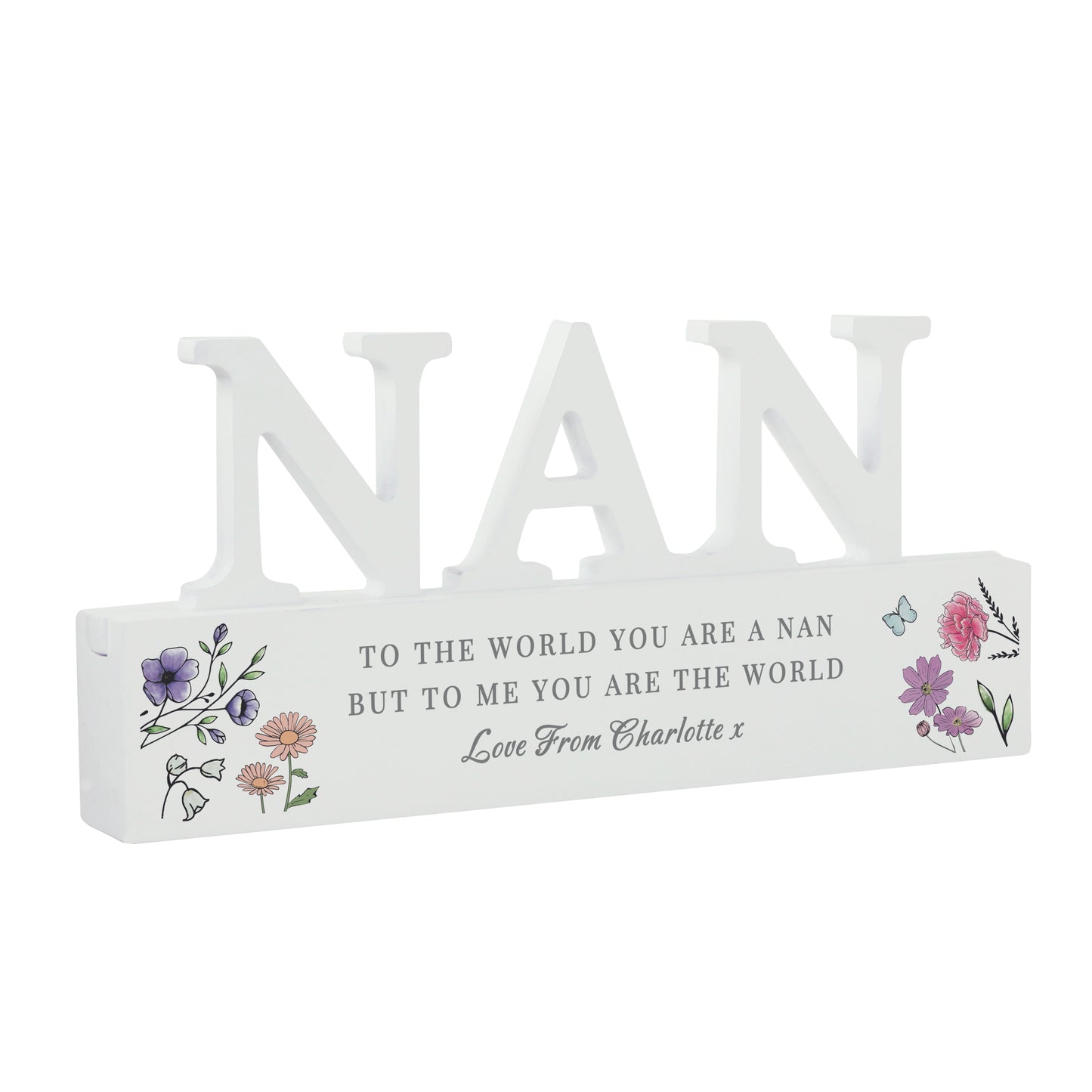 Personalised Wild Flowers Nan Ornament