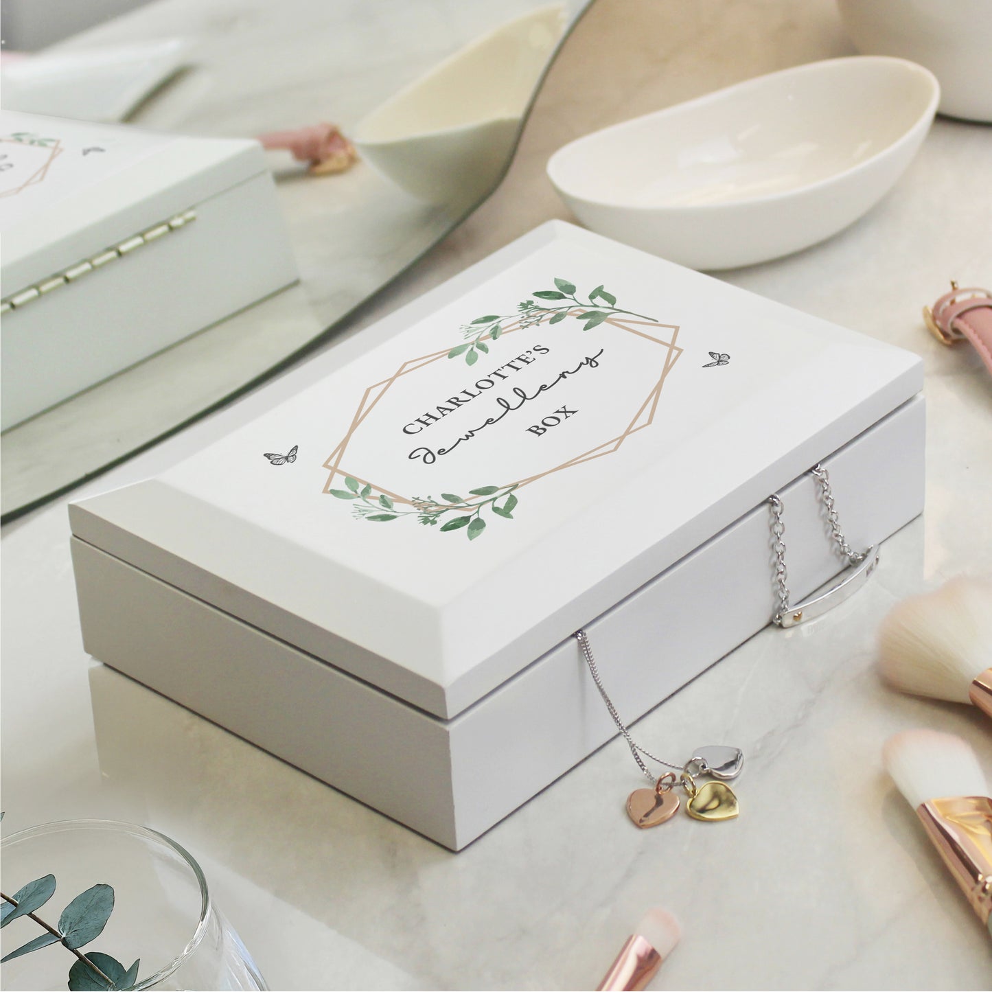 Personalised Butterfly Wooden Jewellery Box