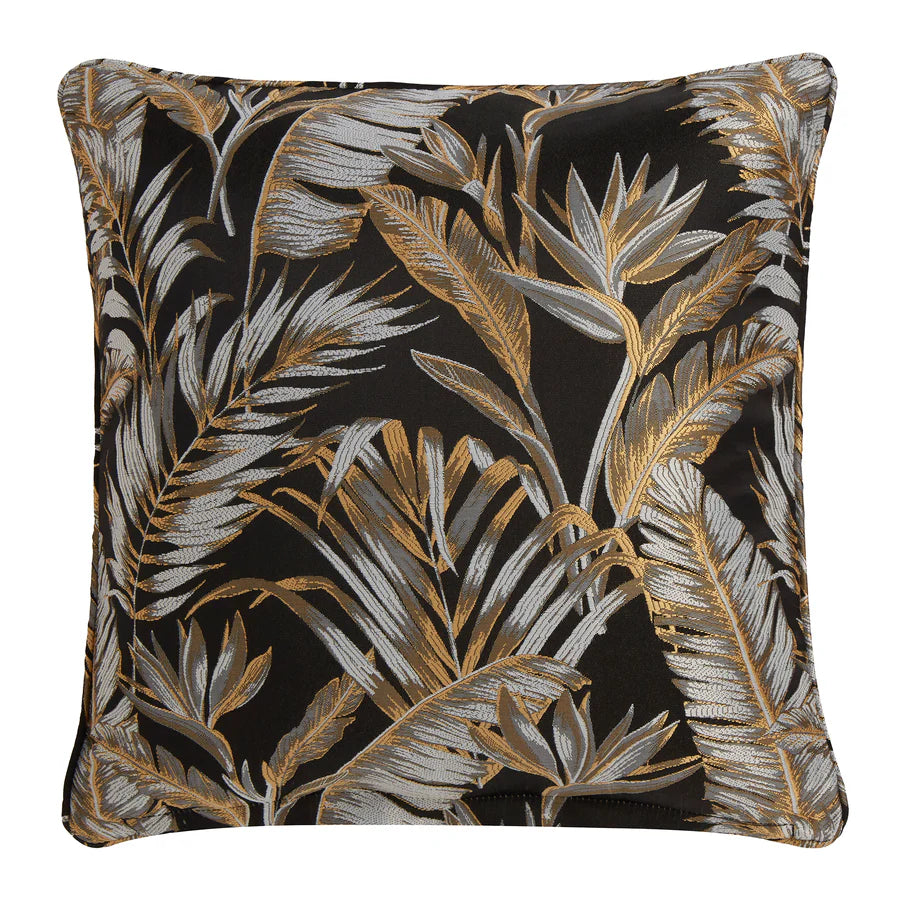 Paradise Palm Filled Cushion by Laurence Llewelyn-Bowen in Black