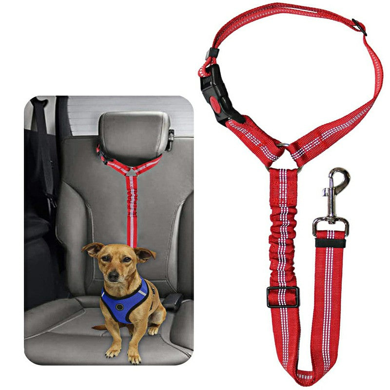 Headrest Anti Shock Pet Dog Car Seat Belt Bungee Lead Travel Safety Harness