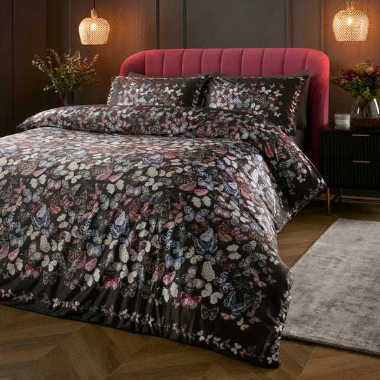 Papillon Duvet Cover Set by Soiree in Charcoal