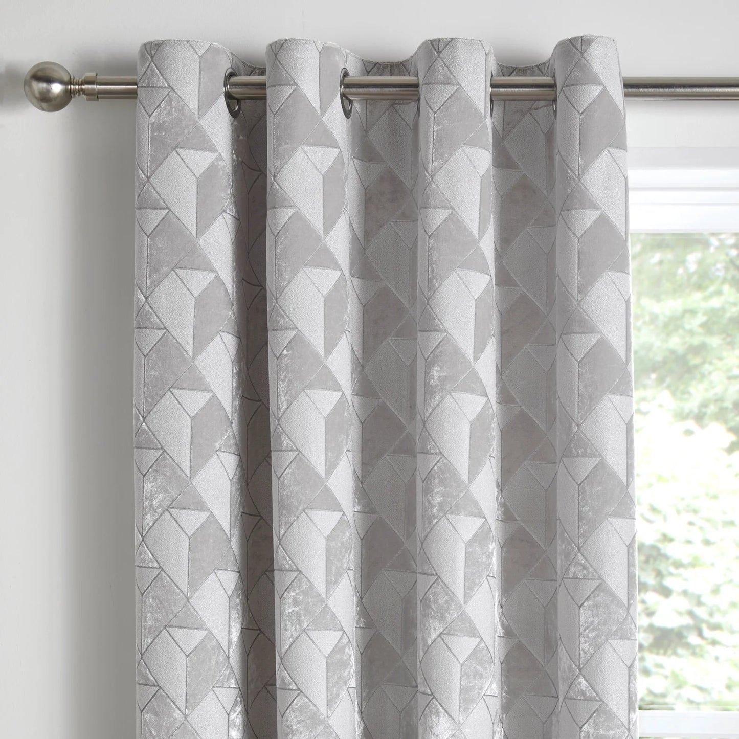 Quentin Eyelet Curtains by Appletree Boutique in Silver