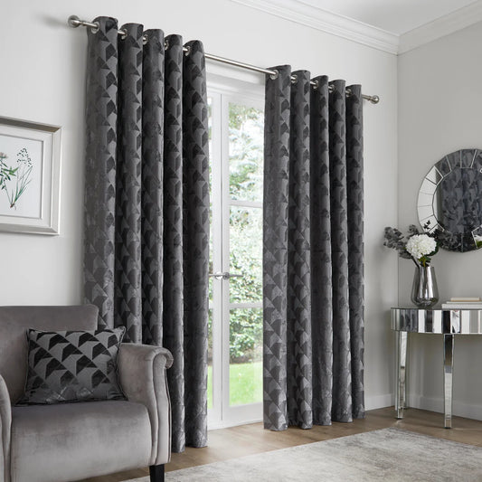 Quentin Eyelet Curtains by Appletree Boutique in Slate