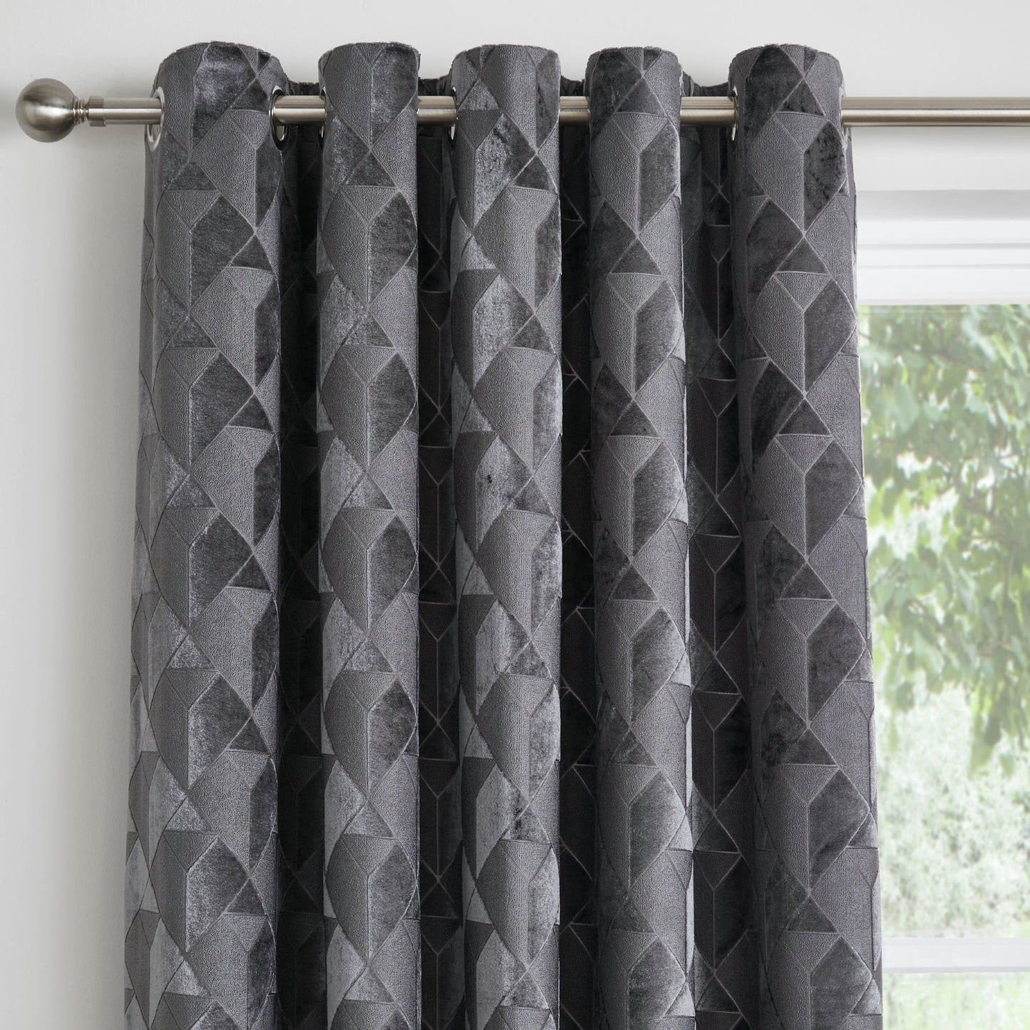 Quentin Eyelet Curtains by Appletree Boutique in Slate