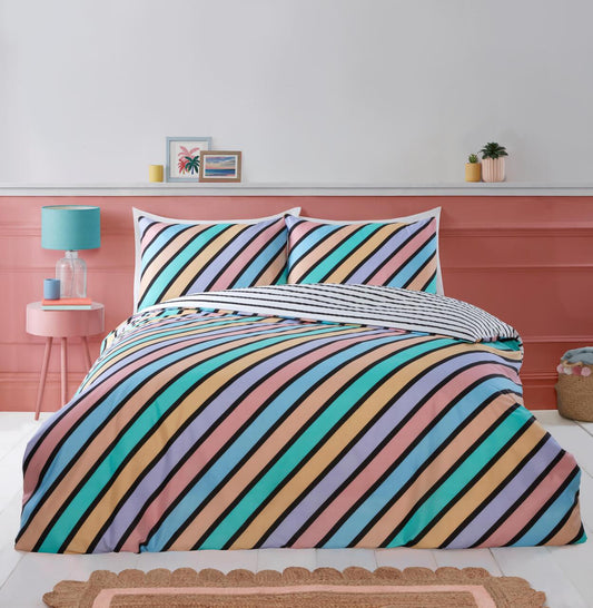 Oxford Stripe Duvet Cover Set in Multi
