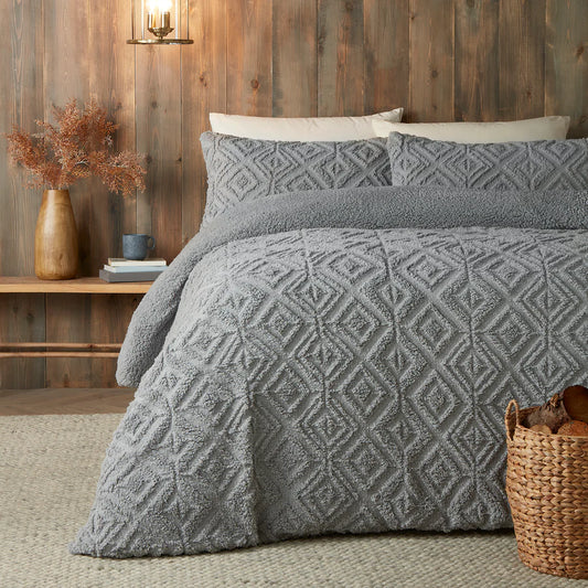 Romo Duvet Cover Set by Fusion Snug in Grey