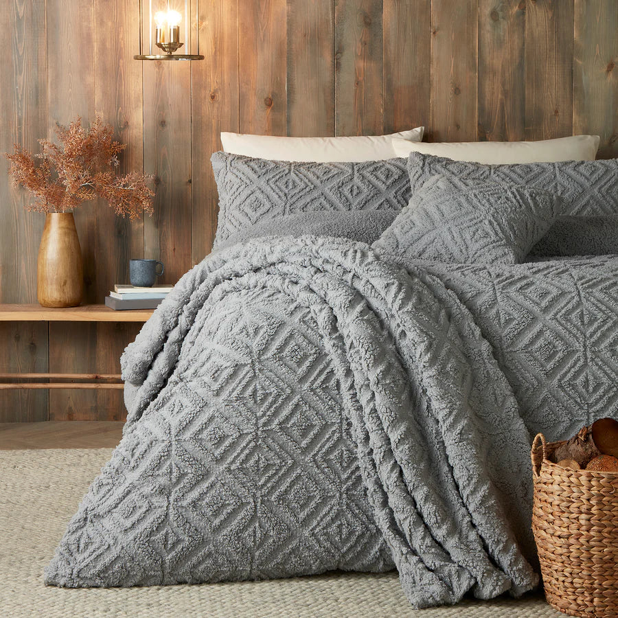 Romo Duvet Cover Set by Fusion Snug in Grey