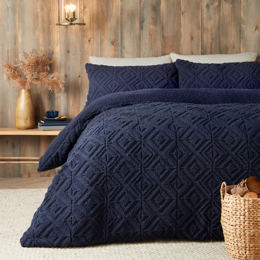 Romo Duvet Cover Set by Fusion Snug in Navy