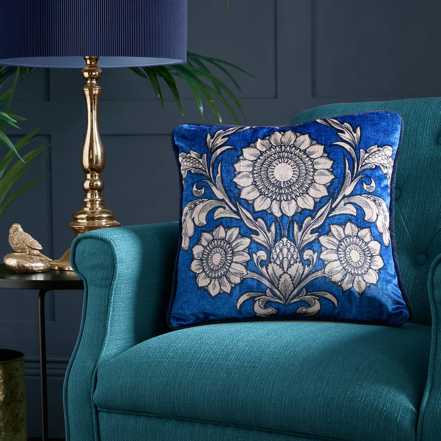 Romilly Filled Cushion by Laurence Llewelyn-Bowen in Blue