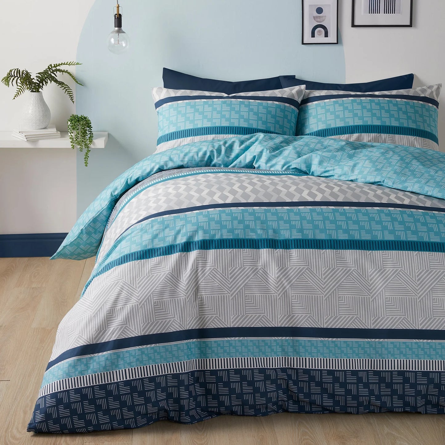 Rico Duvet Cover Set by Fusion in Teal