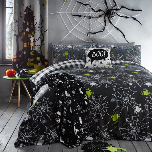 Spiders Duvet Cover Set by Bedlam in Grey