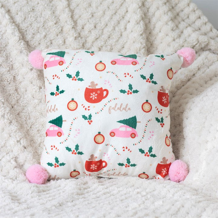 Square Sugarplum Fun Christmas Print Cushion