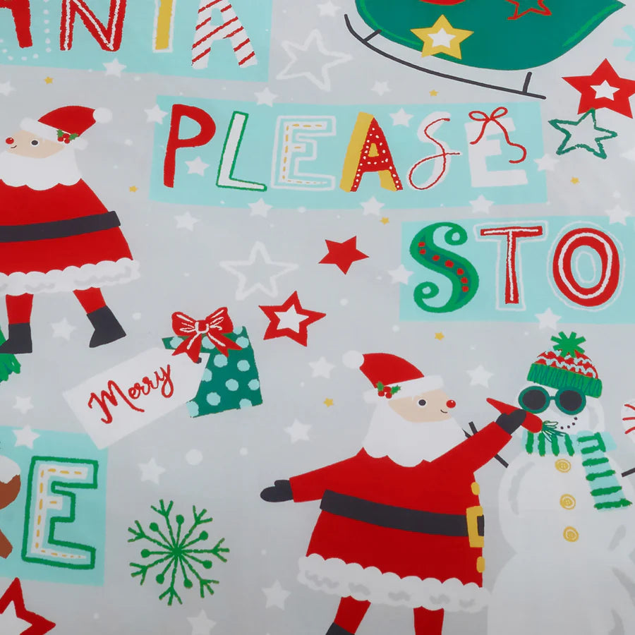 Santa Please Stop Here Duvet Cover Set by Bedlam in Grey