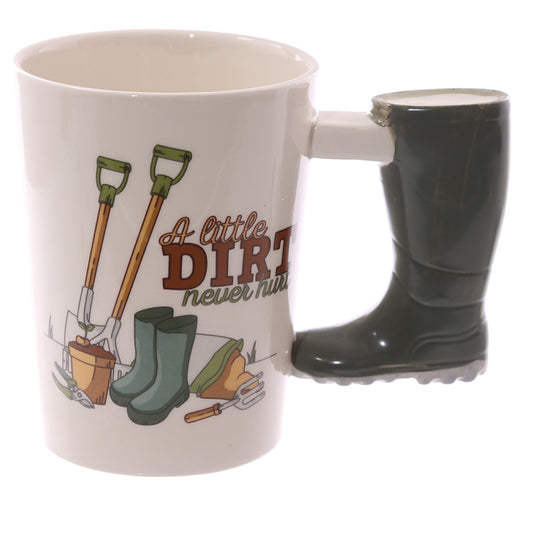 Garden Wellington Shaped Handle Ceramic Mug