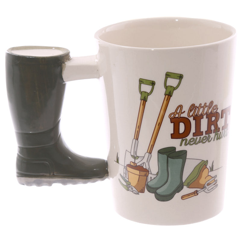 Garden Wellington Shaped Handle Ceramic Mug