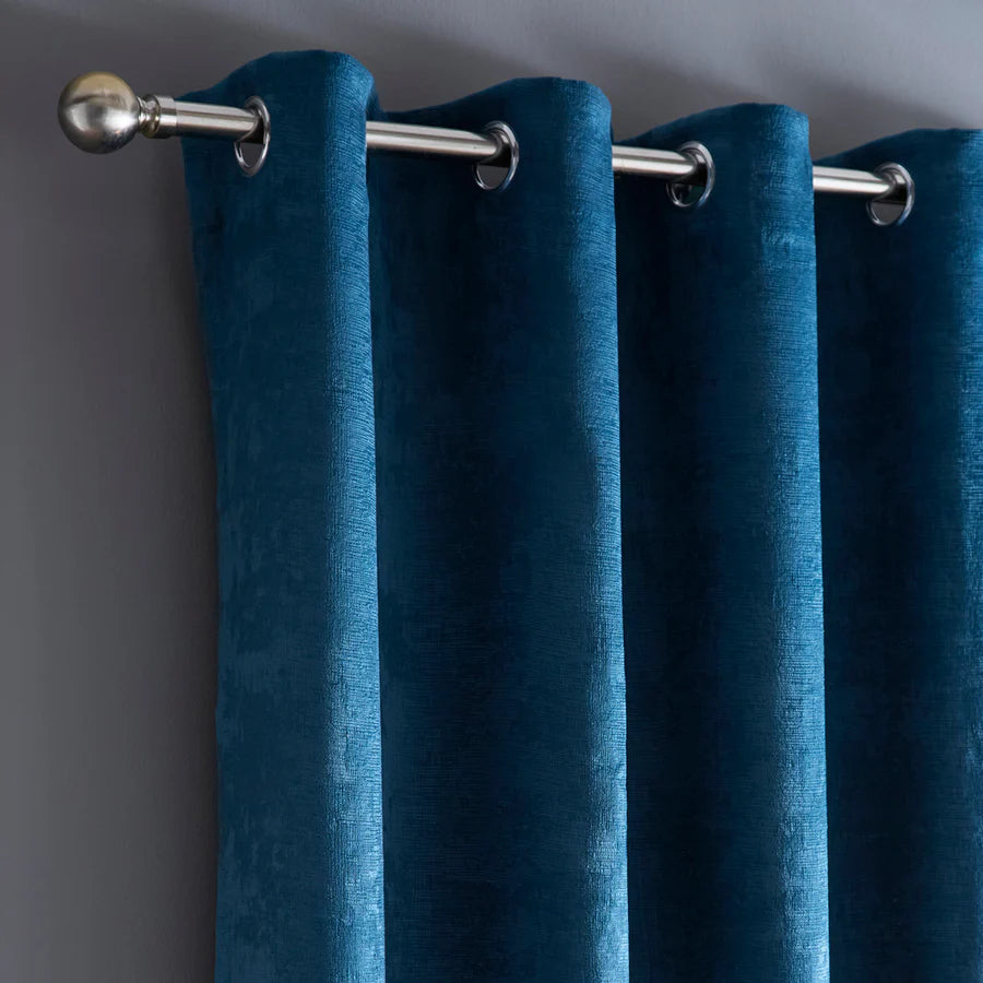 Strata Eyelet Curtains by Fusion in Teal