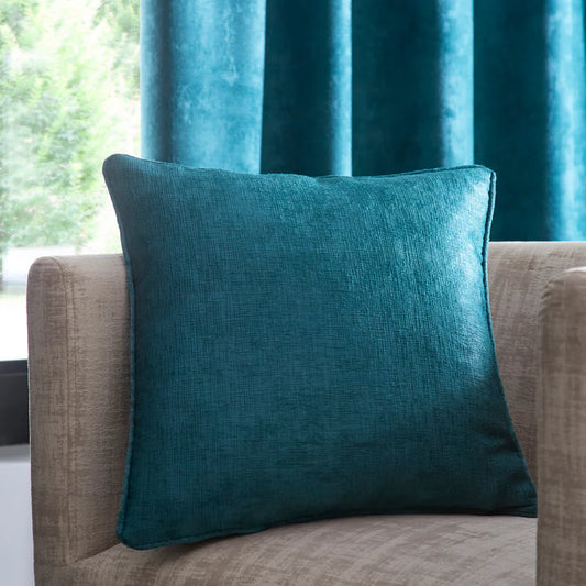 Strata Filled Cushion by Fusion in Forest Green