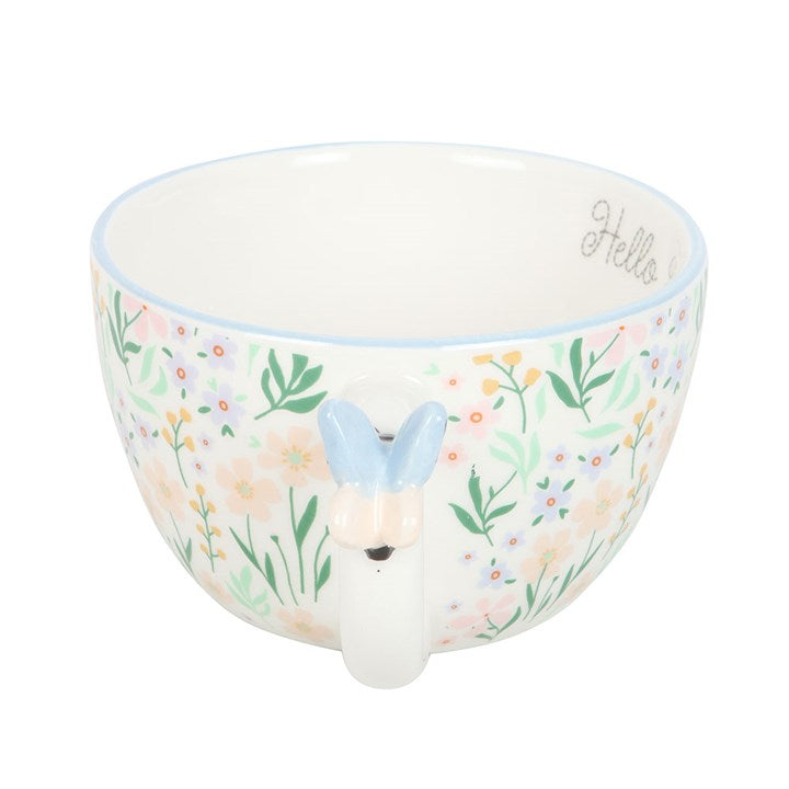 Hello Beautiful Ditsy Floral Print Mug with Butterfly