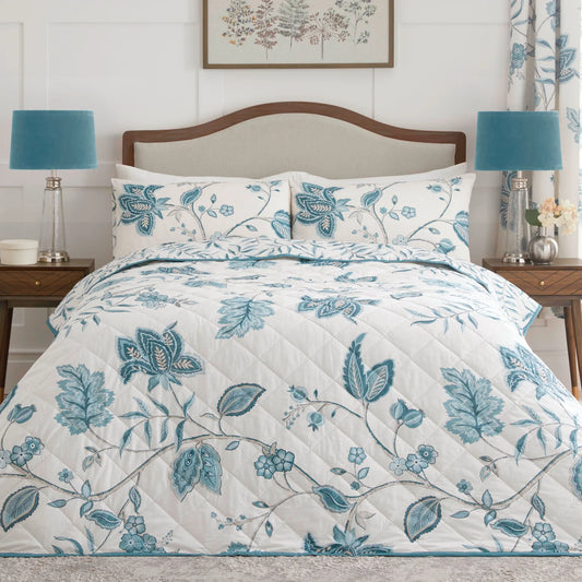 Samira Bedspread by Dreams And Drapes Design in Teal