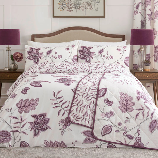 Samira by Dreams Duvet Cover Set And Drapes Design in Plum