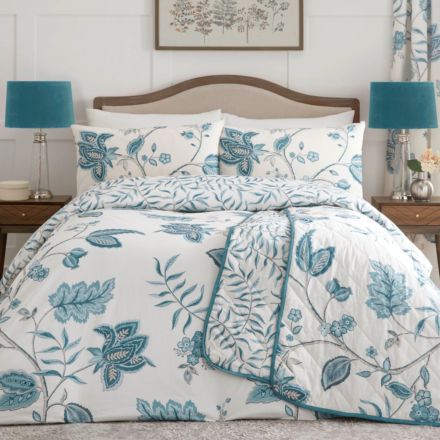 Samira Duvet Cover Set by Dreams And Drapes Design in Teal