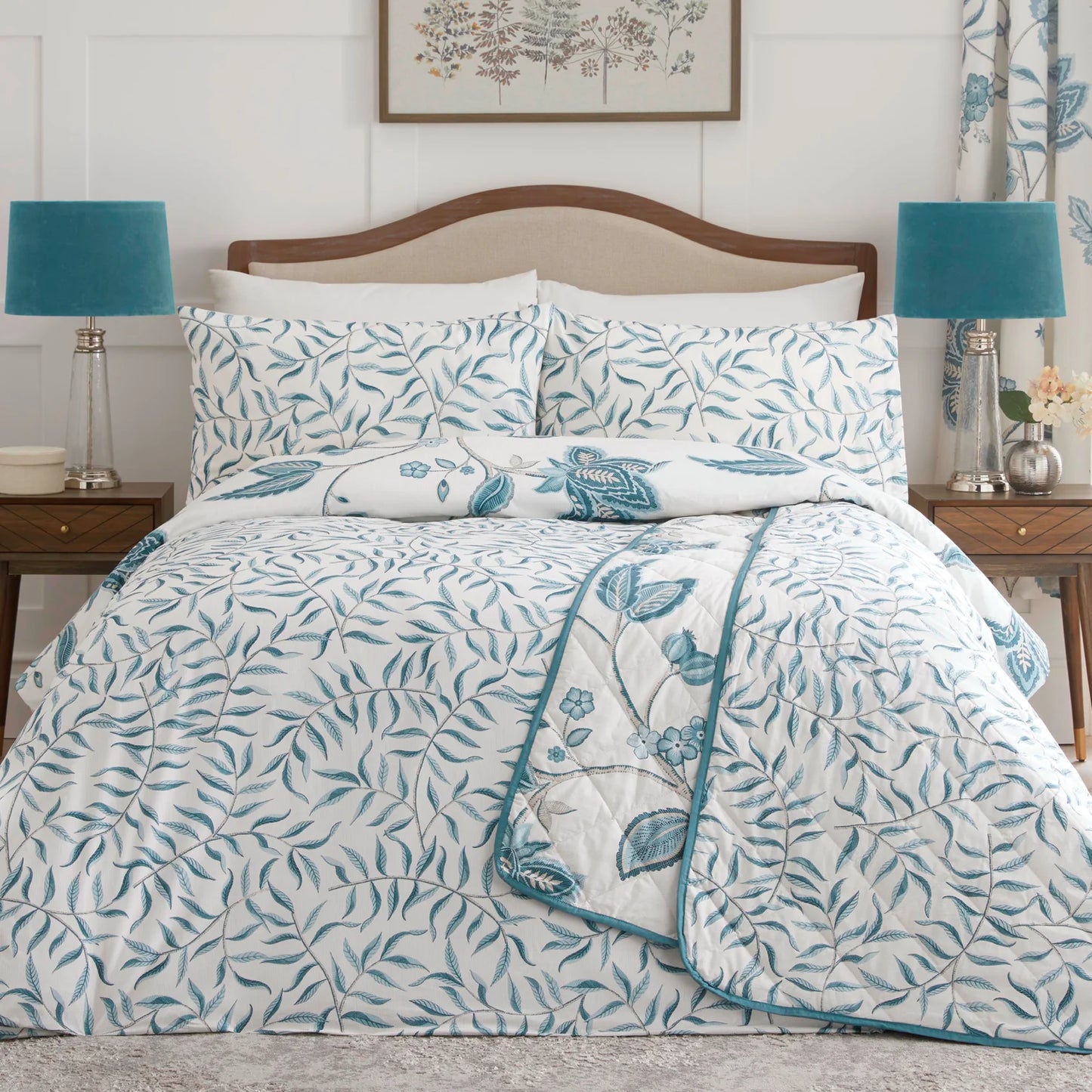 Samira Duvet Cover Set by Dreams And Drapes Design in Teal