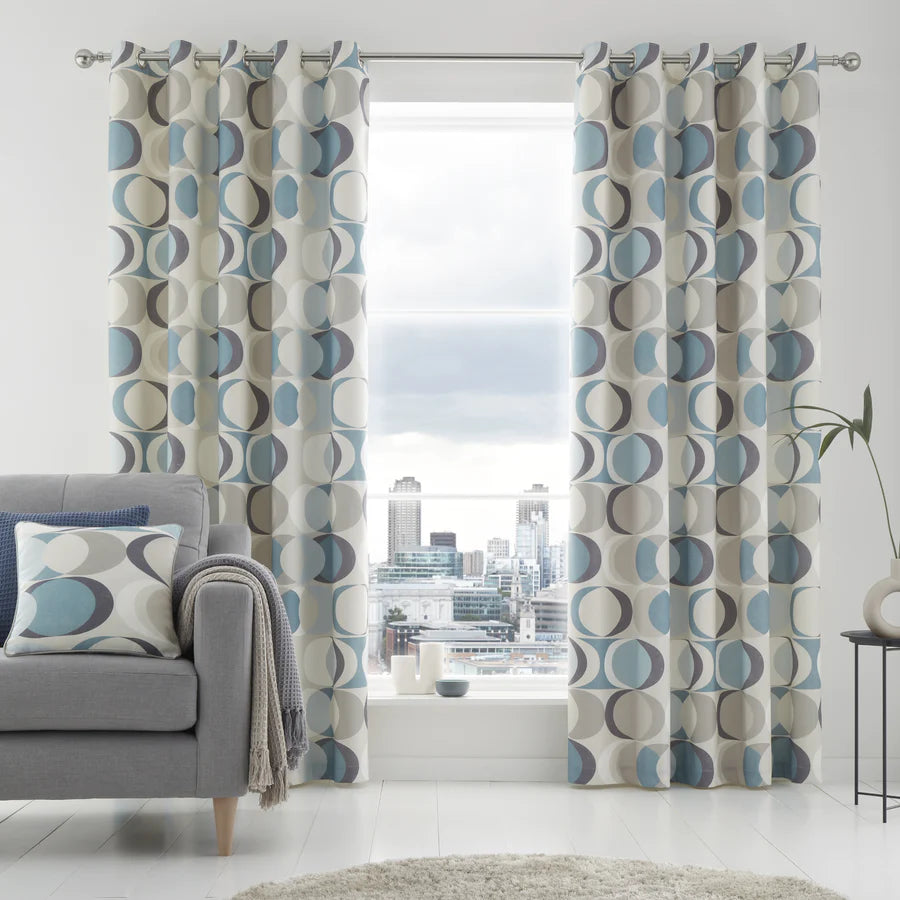 Sander Eyelet Curtains by Fusion in Duck Egg