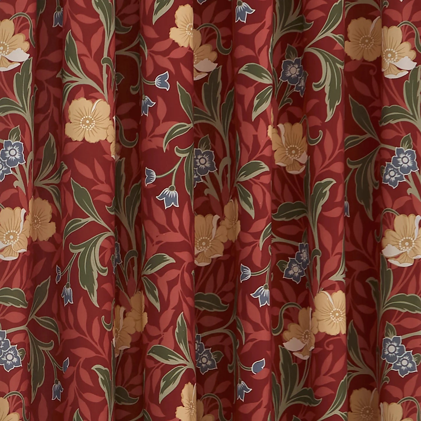 Sandringham Pair of Pencil Pleat Curtains With Tie-Backs by D&D in Red