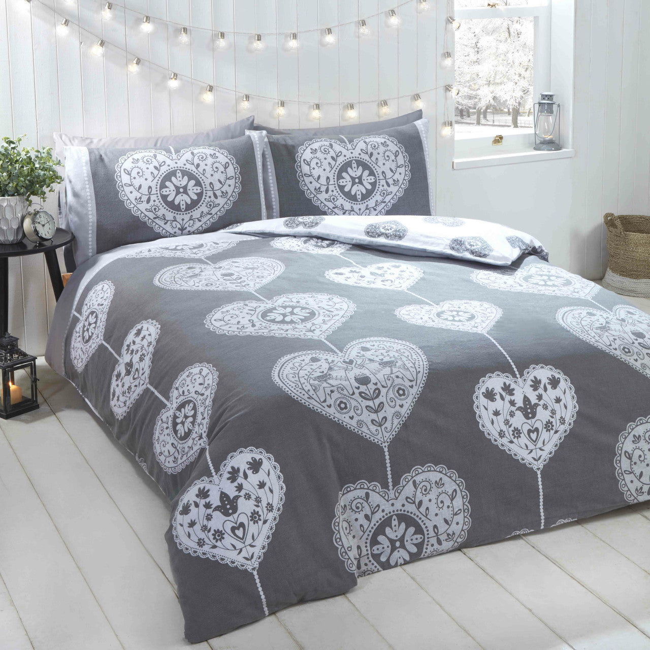 Scandi Heart Brushed Cotton