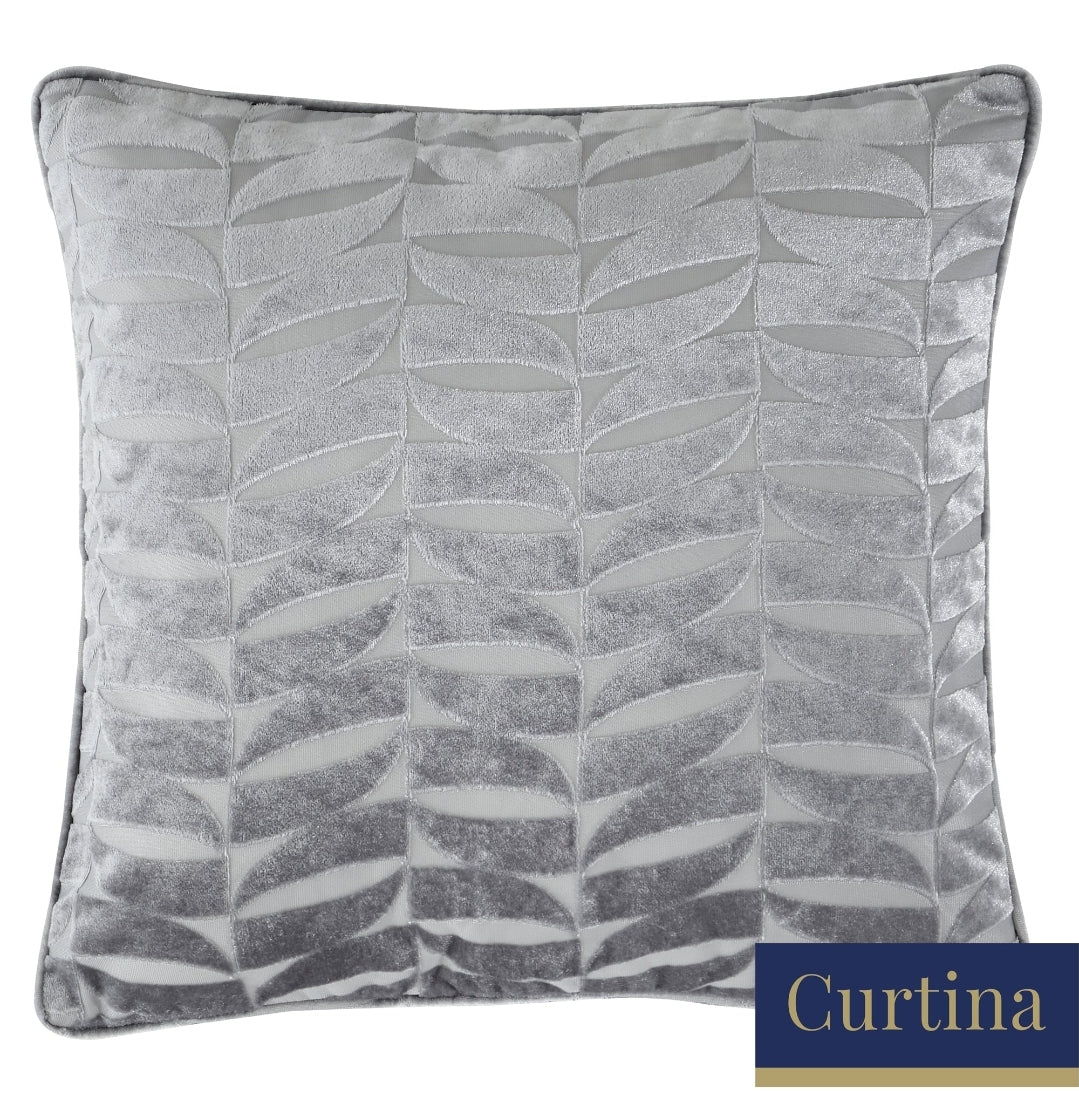 Kendal - Geometric Jacquard Eyelet Curtains in Charcoal - By Curtina