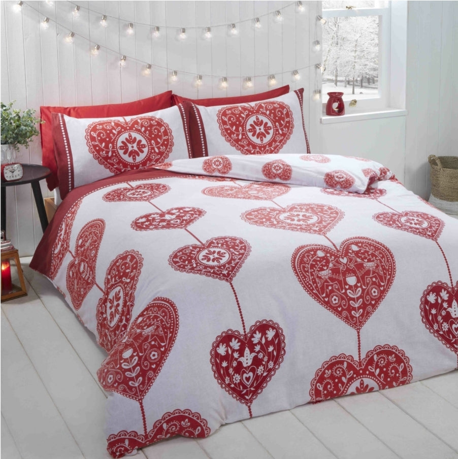 Scandi Heart Brushed Cotton