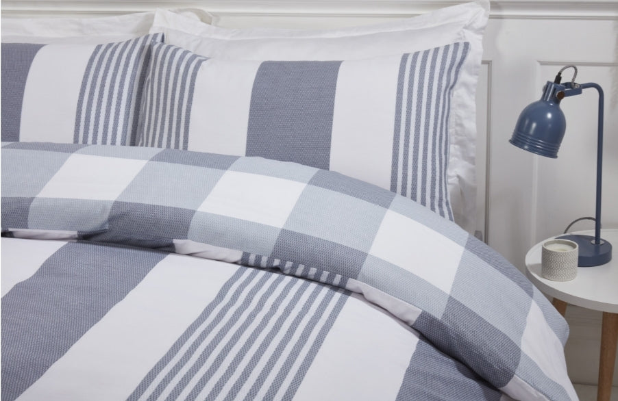 Sustainable Chambray Stripe Duvet Set