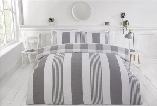 Sustainable Chambray Stripe Duvet Set